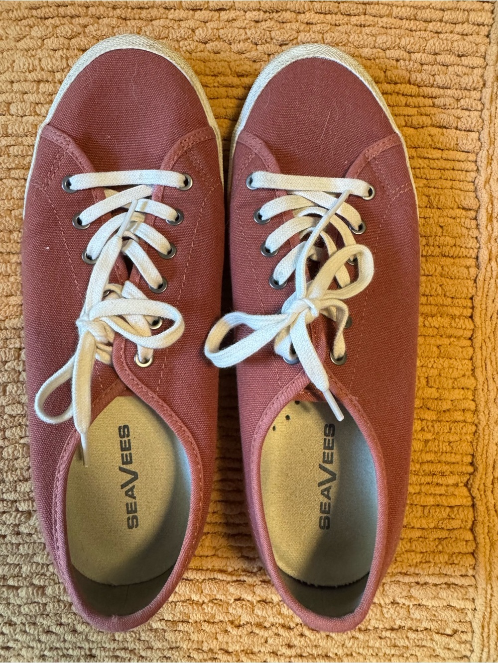 SeaVees Women’s Canvas Sneakers in Rosewood with White Laces